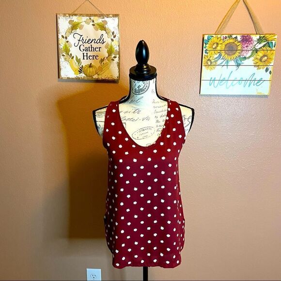 Loft red and white tank top - Picture 1 of 7